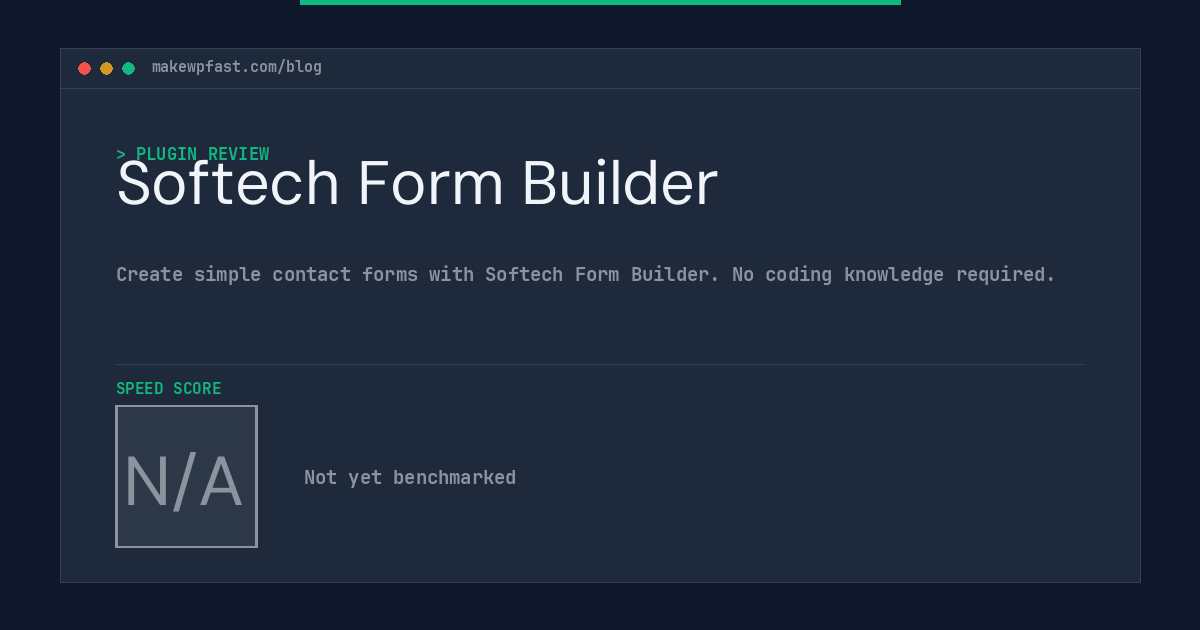 Softech Form Builder - MakeWPFast