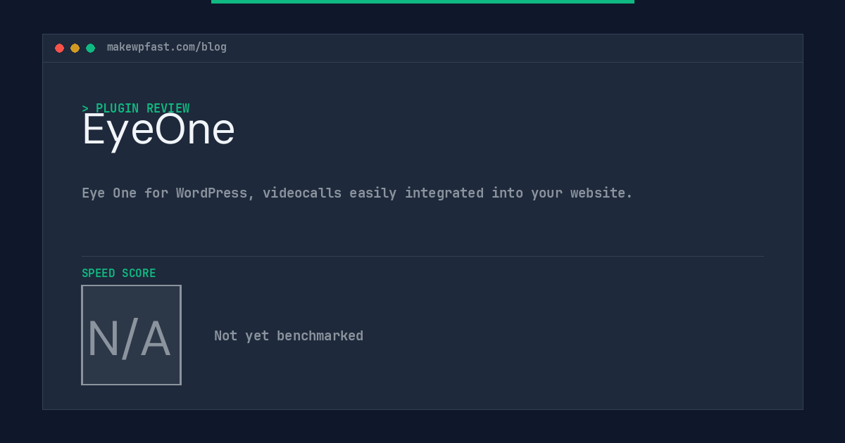 EyeOne - MakeWPFast