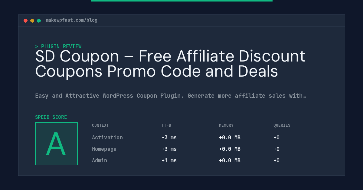 SD Coupon – Free Affiliate Discount Coupons Promo Code and Deals - MakeWPFast