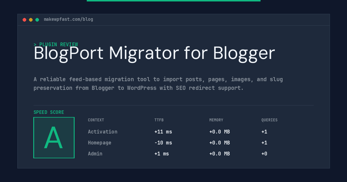 BlogPort Migrator for Blogger - MakeWPFast