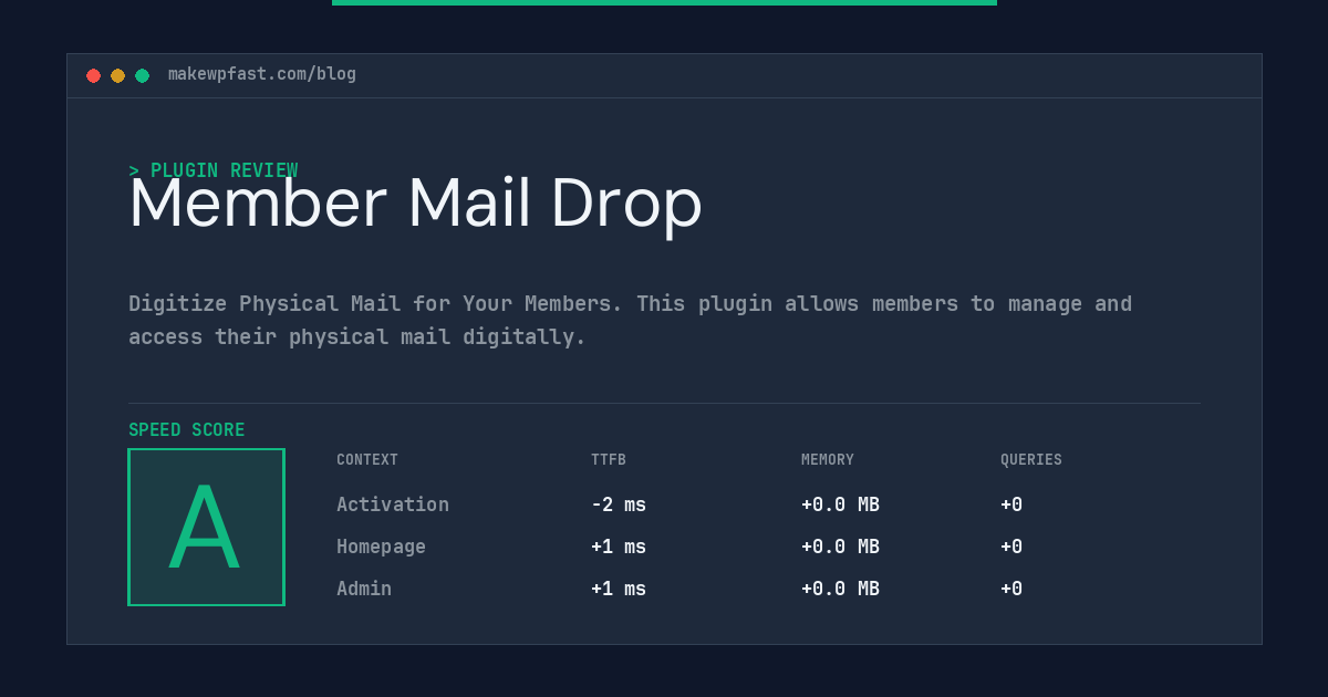 Member Mail Drop - MakeWPFast