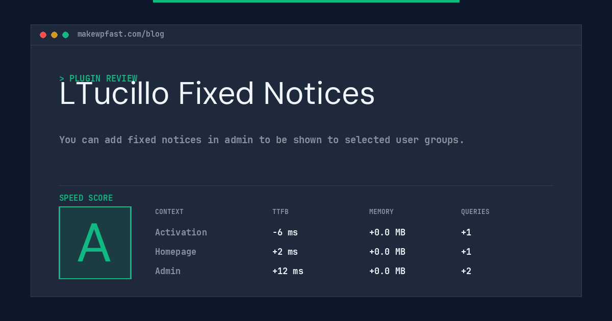 LTucillo Fixed Notices - MakeWPFast