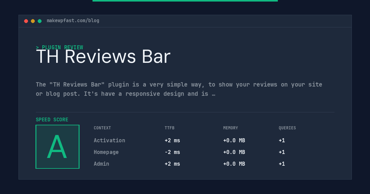 TH Reviews Bar - MakeWPFast