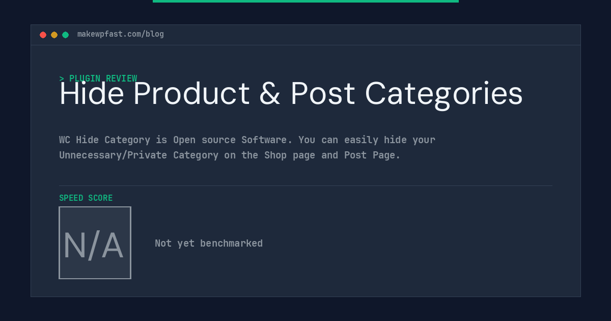 Hide Product & Post Categories - MakeWPFast