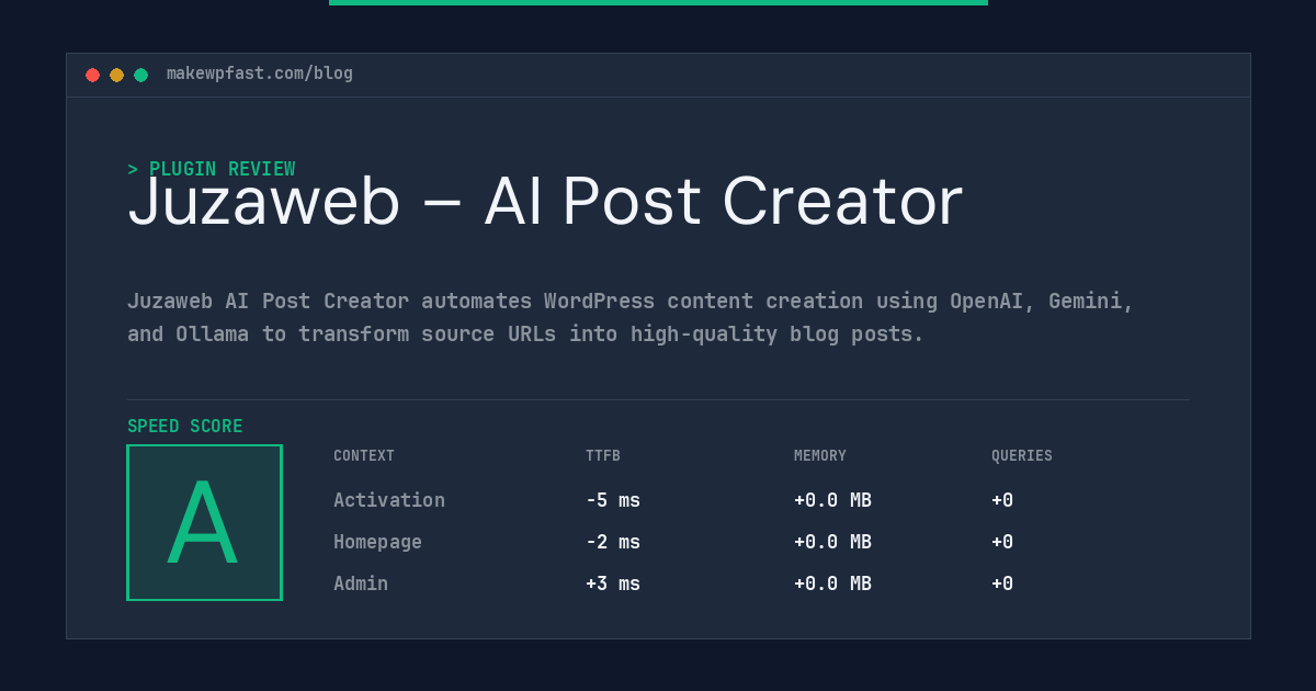Juzaweb – AI Post Creator - MakeWPFast