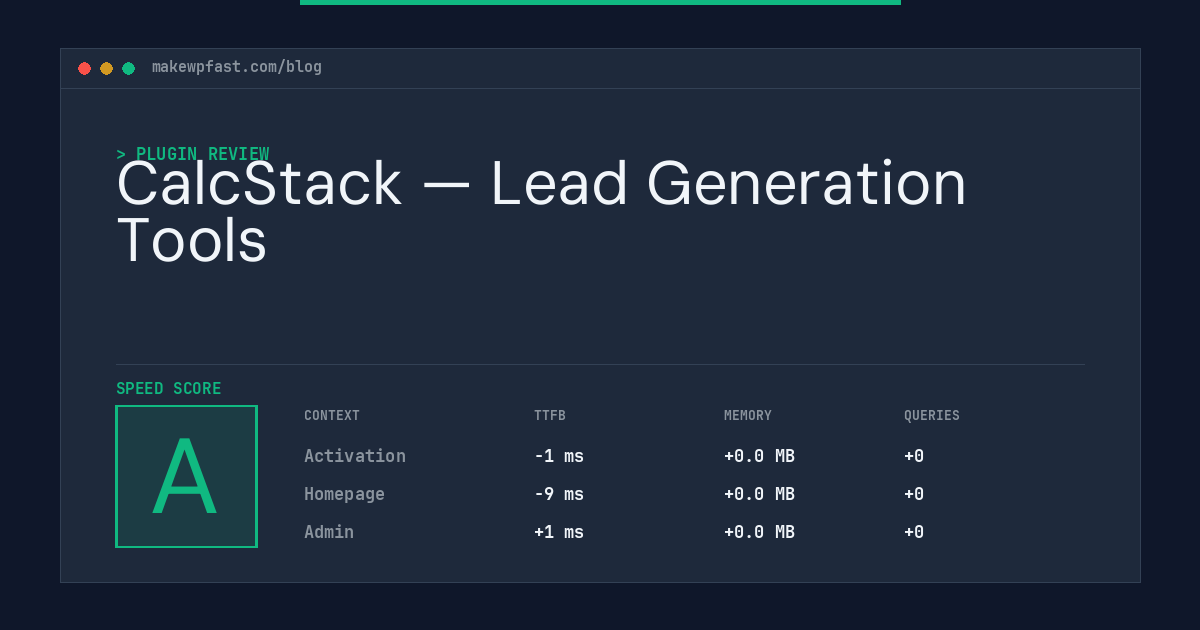 CalcStack — Lead Generation Tools - MakeWPFast