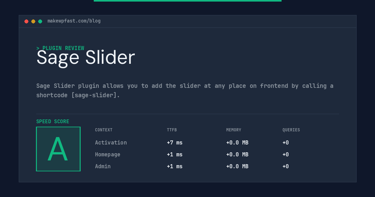 Sage Slider - MakeWPFast