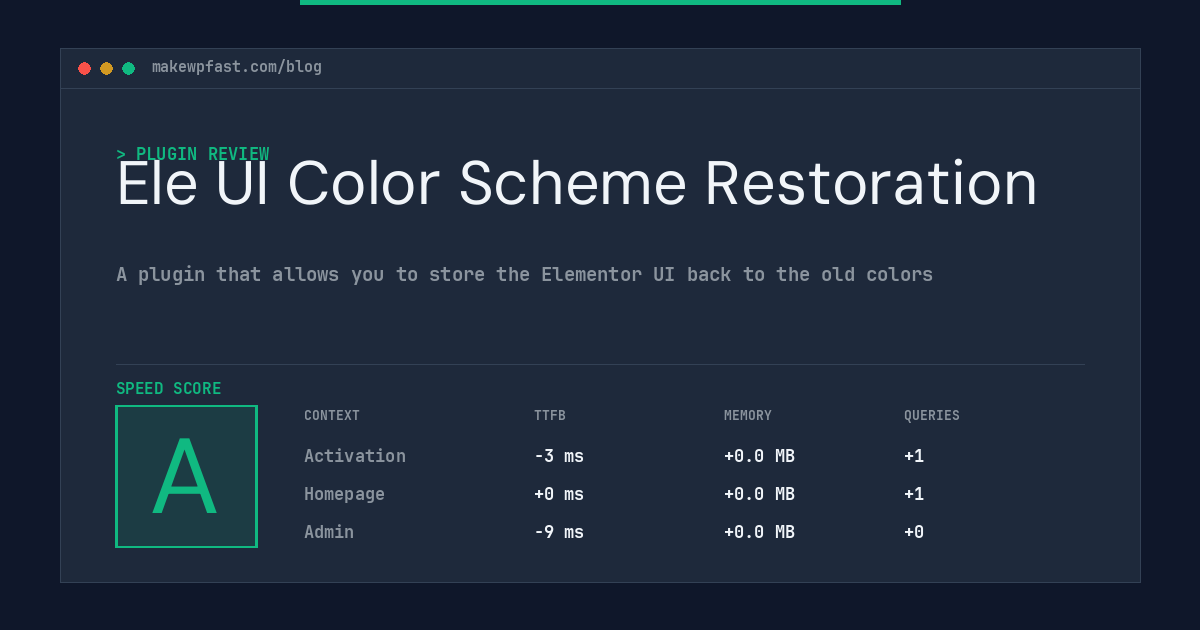 Ele UI Color Scheme Restoration - MakeWPFast