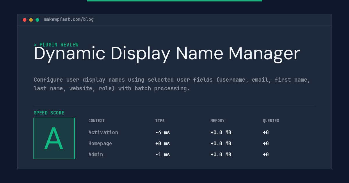 Dynamic Display Name Manager - MakeWPFast