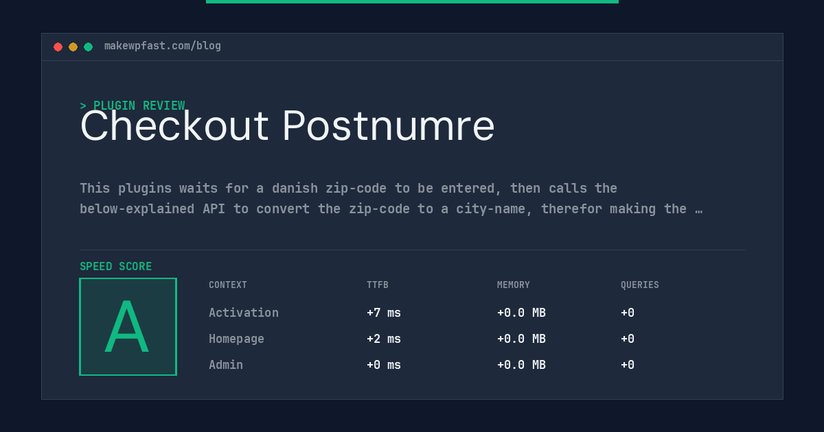 Checkout Postnumre - MakeWPFast