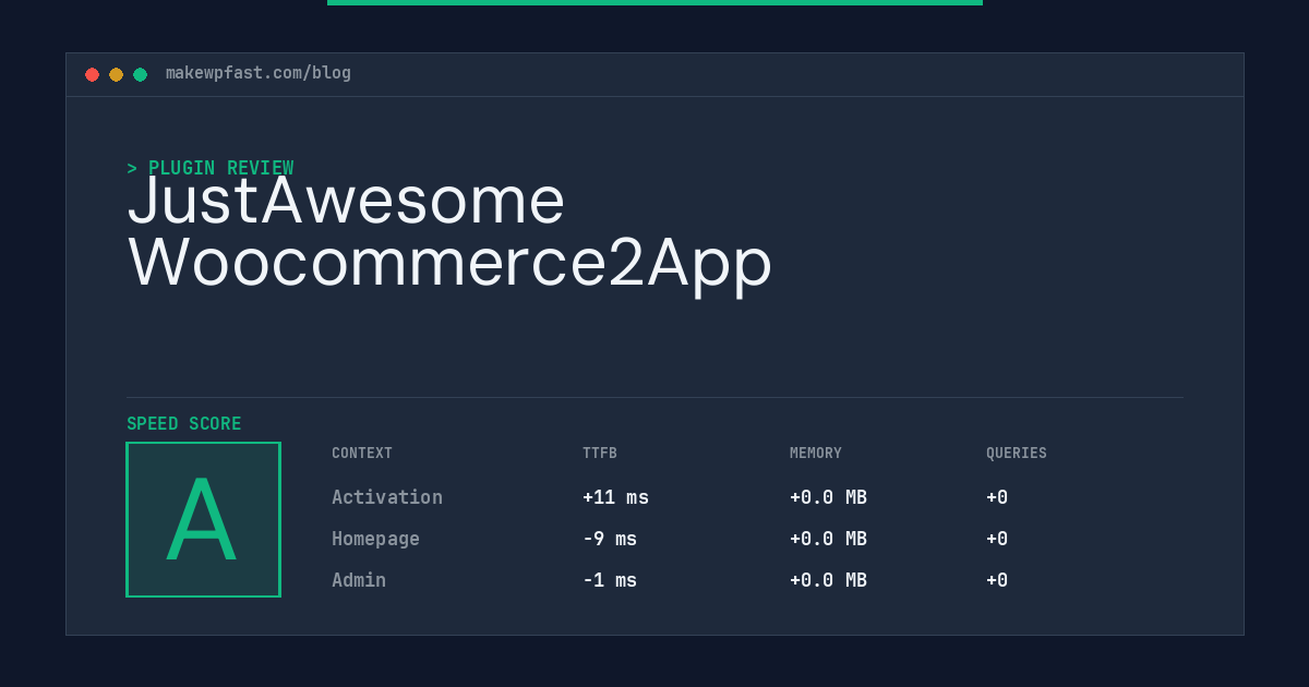 JustAwesome Woocommerce2App - MakeWPFast