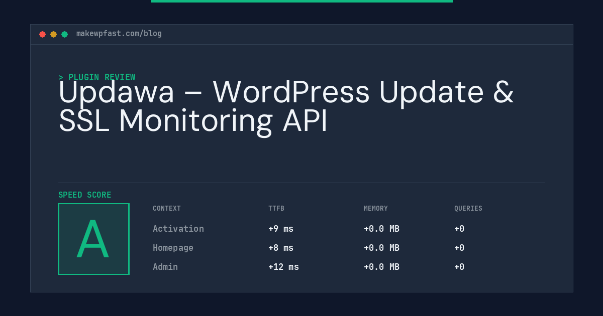 Updawa – WordPress Update & SSL Monitoring API - MakeWPFast