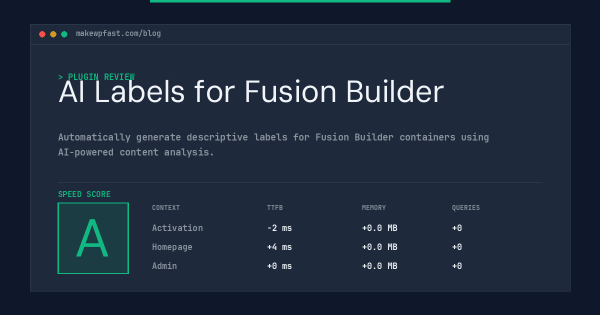 AI Labels for Fusion Builder - MakeWPFast