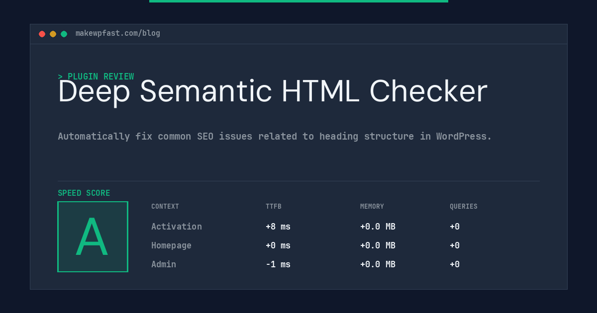 Deep Semantic HTML Checker - MakeWPFast