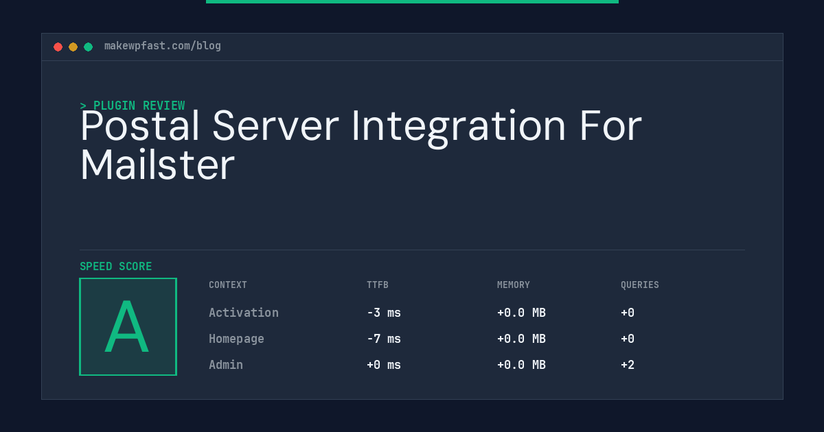 Postal Server Integration For Mailster - MakeWPFast