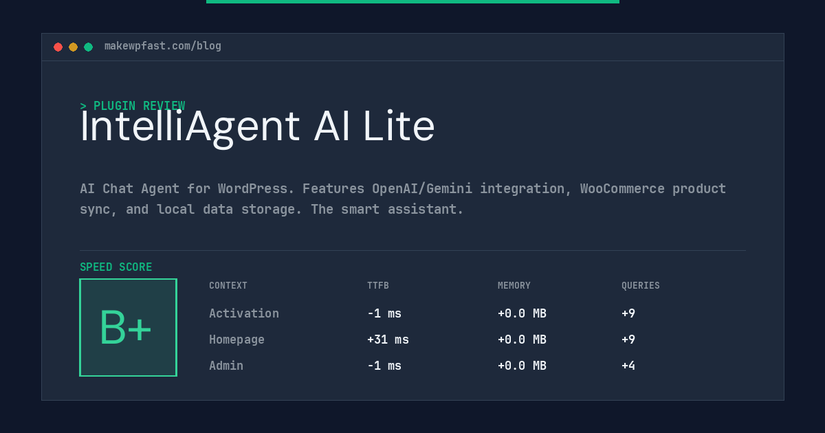 IntelliAgent AI Lite - MakeWPFast