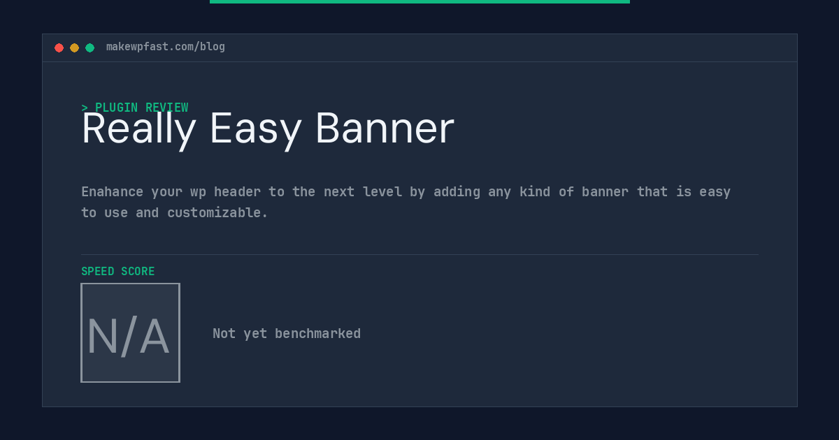 Really Easy Banner - MakeWPFast