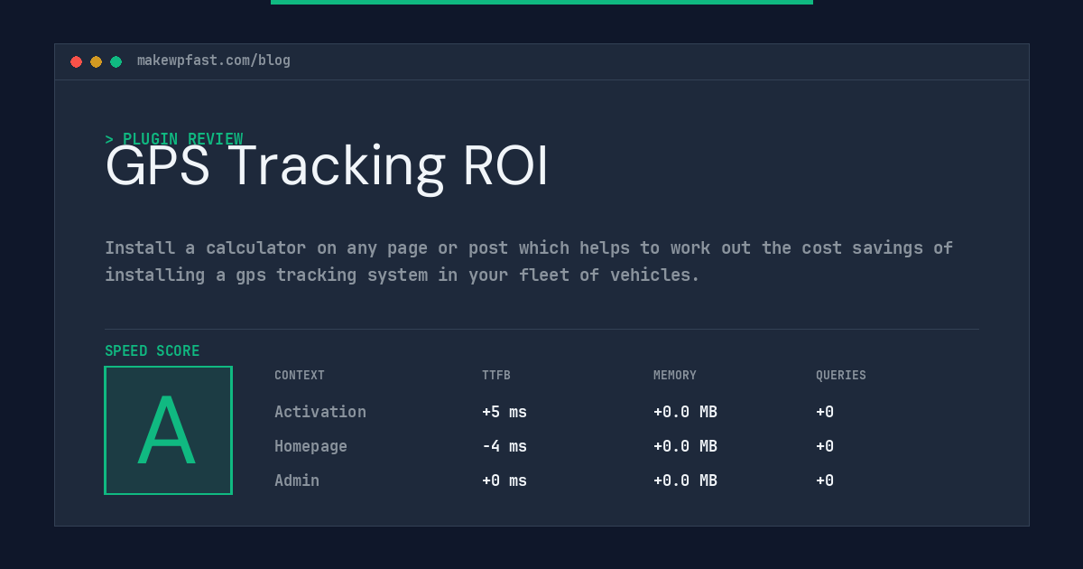 GPS Tracking ROI - MakeWPFast