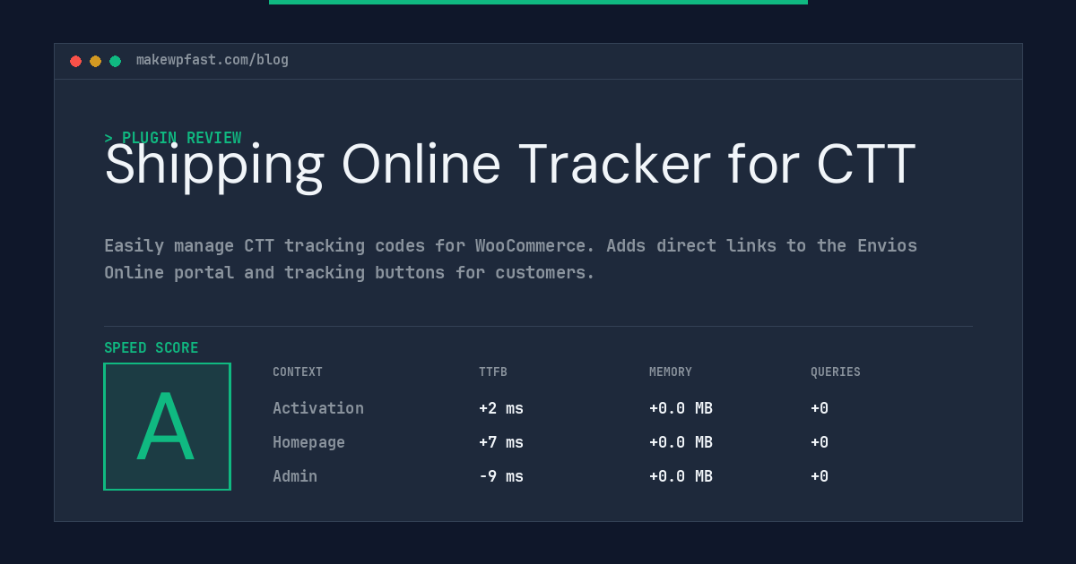 Shipping Online Tracker for CTT - MakeWPFast