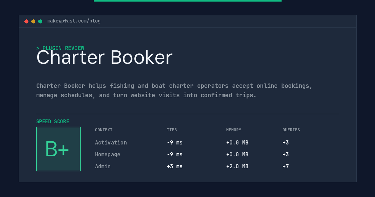 Charter Booker - MakeWPFast