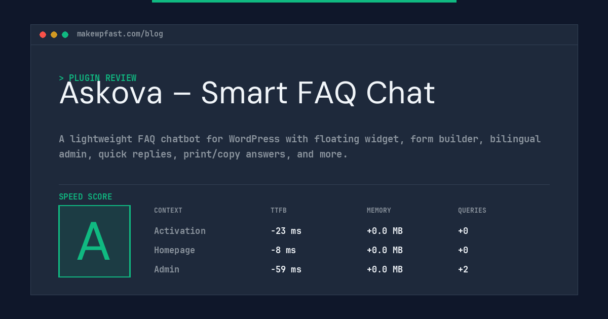 Askova – Smart FAQ Chat - MakeWPFast
