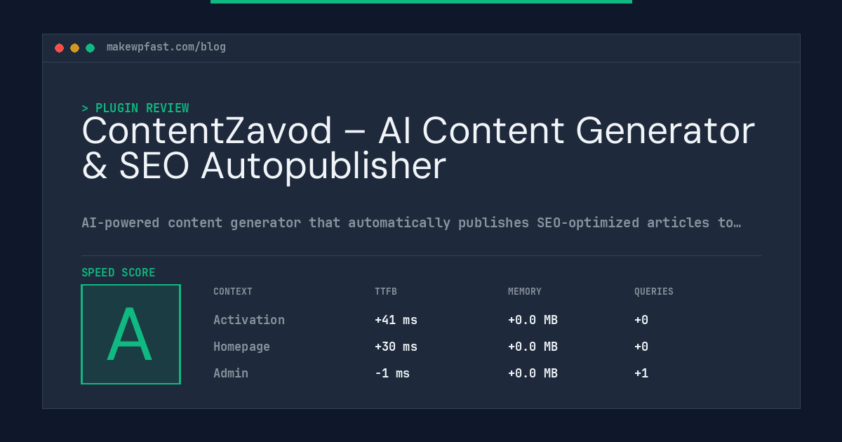 ContentZavod – AI Content Generator & SEO Autopublisher - MakeWPFast