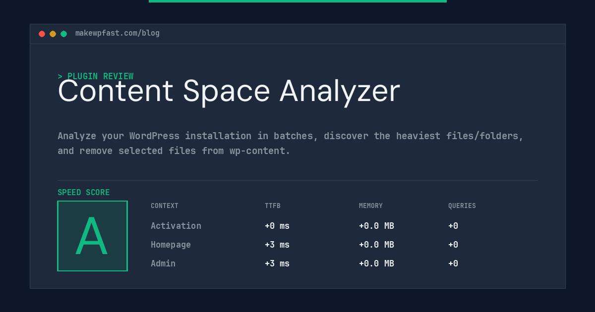 Content Space Analyzer - MakeWPFast