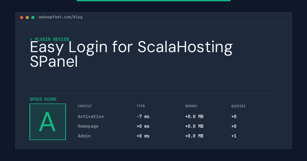Easy Login for ScalaHosting SPanel - MakeWPFast