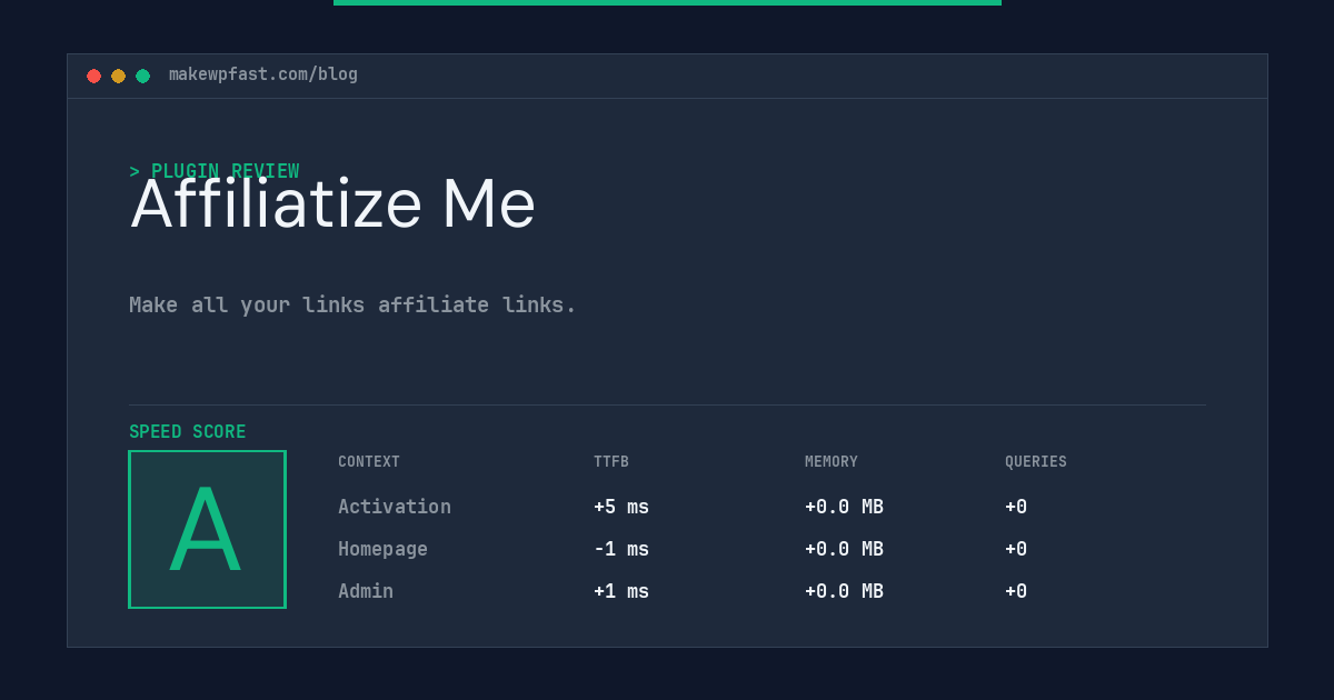 Affiliatize Me - MakeWPFast