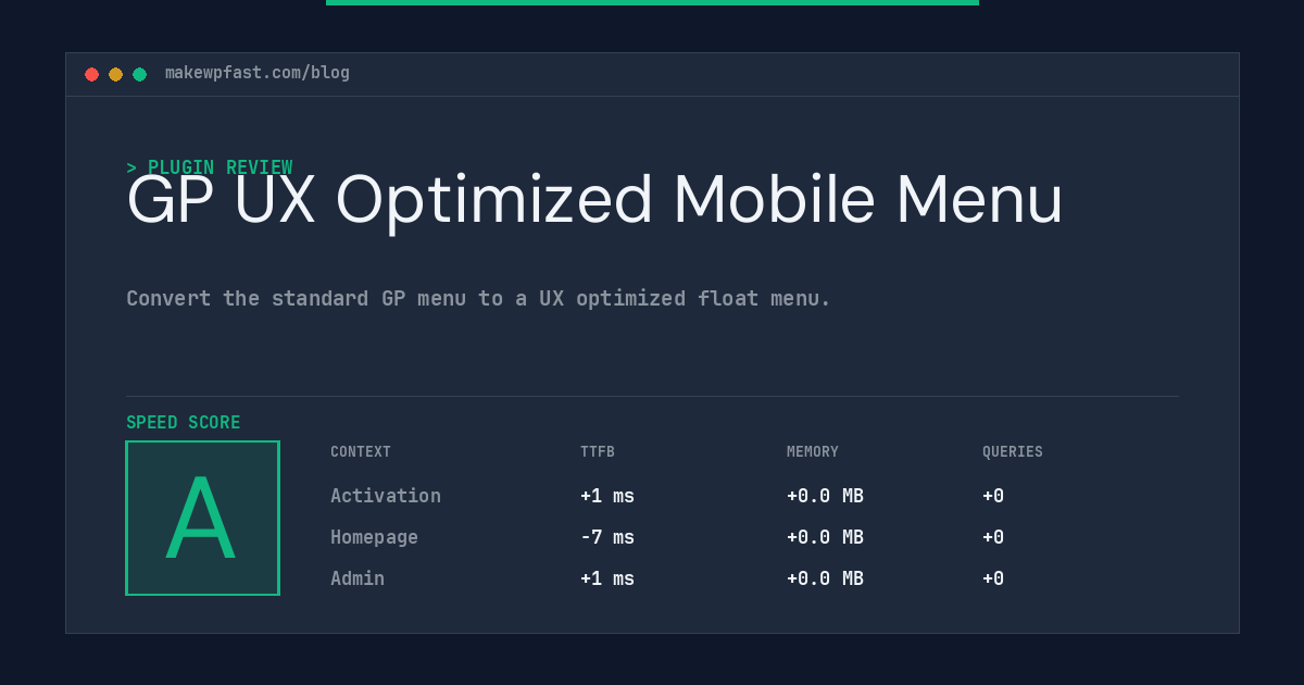 GP UX Optimized Mobile Menu - MakeWPFast