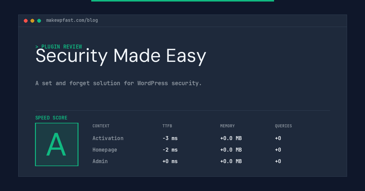 Security Made Easy - MakeWPFast