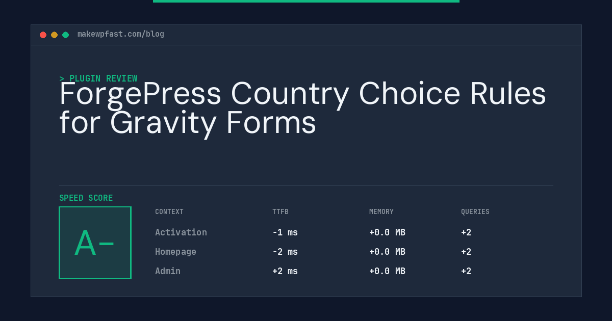 ForgePress Country Choice Rules for Gravity Forms - MakeWPFast
