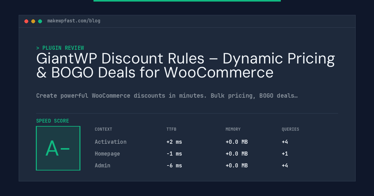 GiantWP Discount Rules – Dynamic Pricing & BOGO Deals for WooCommerce - MakeWPFast
