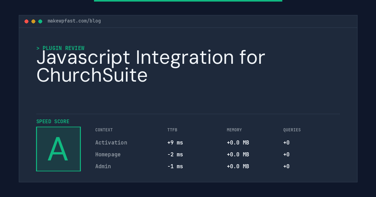 Javascript Integration for ChurchSuite - MakeWPFast