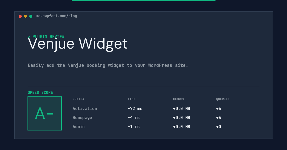 Venjue Widget - MakeWPFast