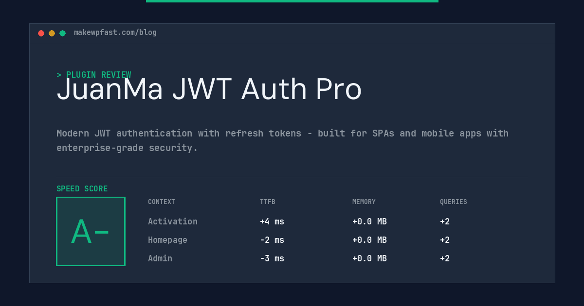 JuanMa JWT Auth Pro - MakeWPFast