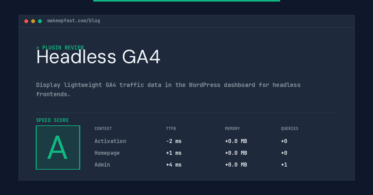 Headless GA4 - MakeWPFast