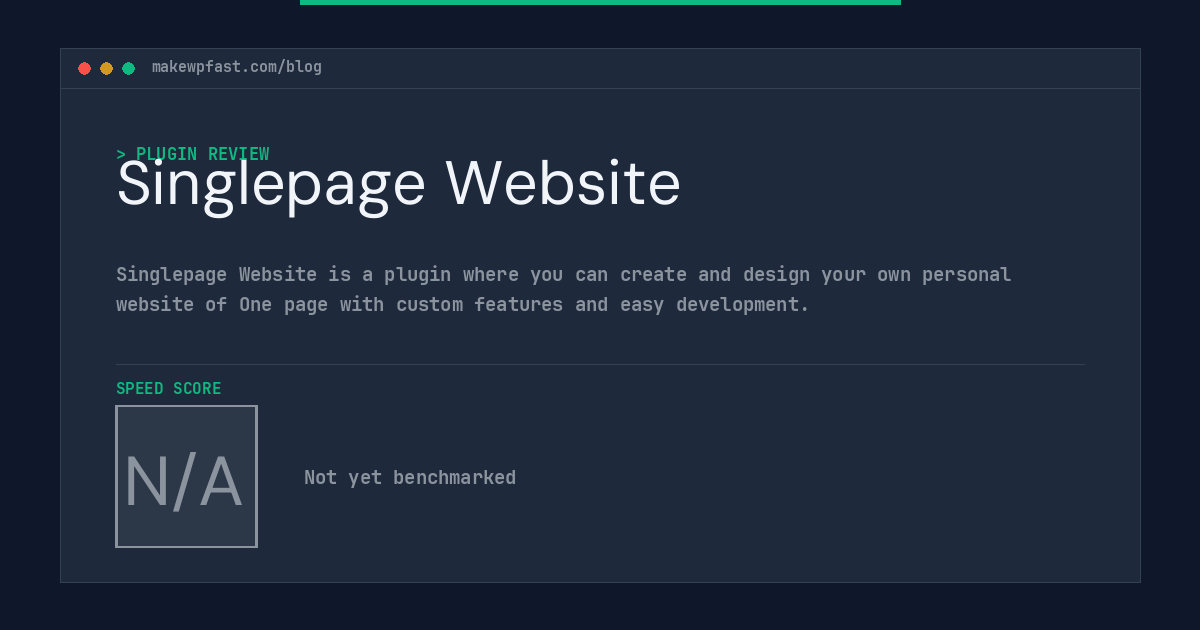Singlepage Website - MakeWPFast