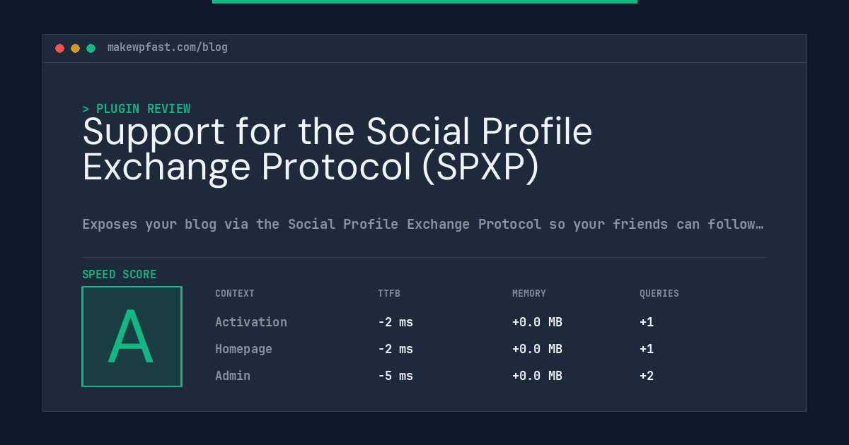 Support for the Social Profile Exchange Protocol (SPXP) - MakeWPFast