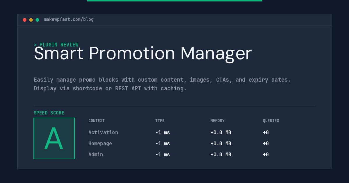 Smart Promotion Manager - MakeWPFast
