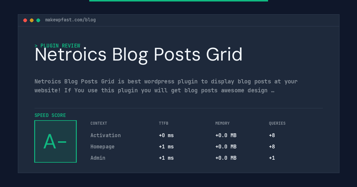 Netroics Blog Posts Grid - MakeWPFast