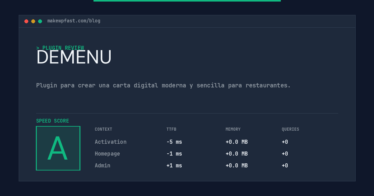 DEMENU - MakeWPFast