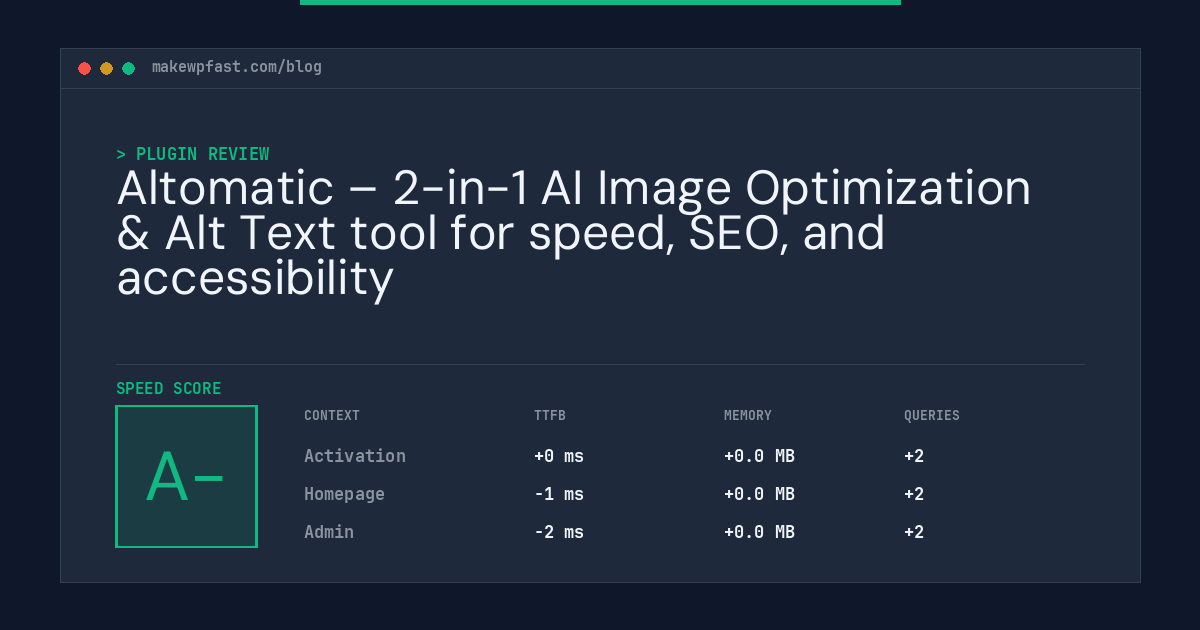 Altomatic – 2-in-1 AI Image Optimization & Alt Text tool for speed, SEO, and accessibility - MakeWPFast