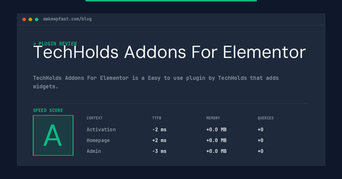 TechHolds Addons For Elementor - MakeWPFast