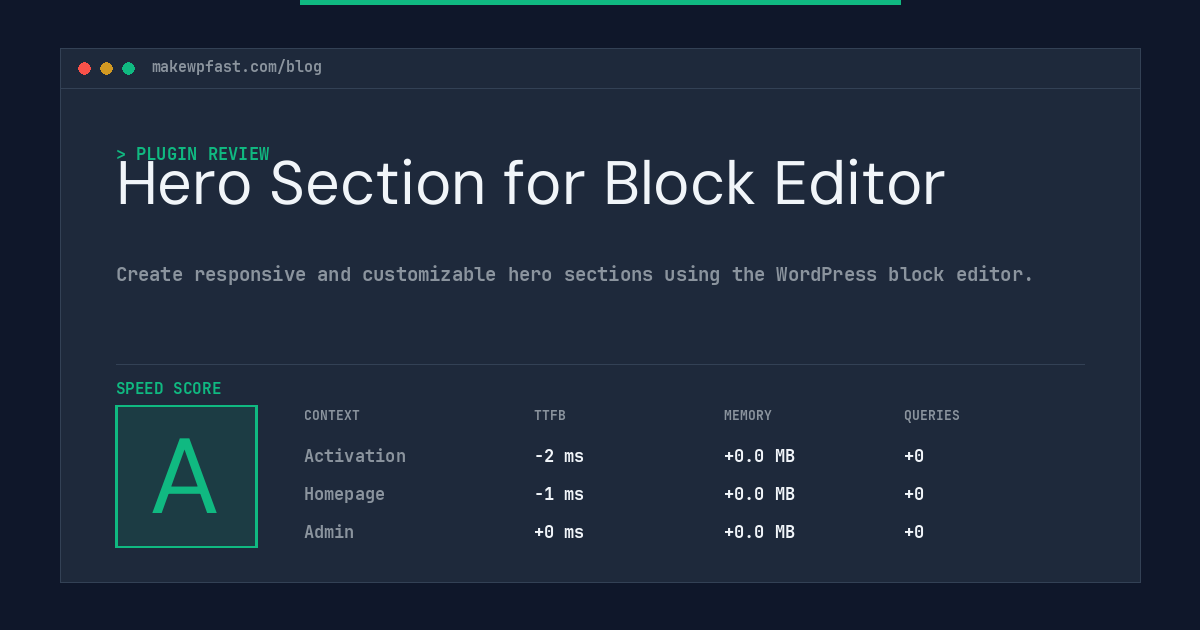 Hero Section for Block Editor - MakeWPFast