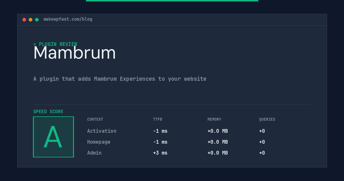 Mambrum - MakeWPFast