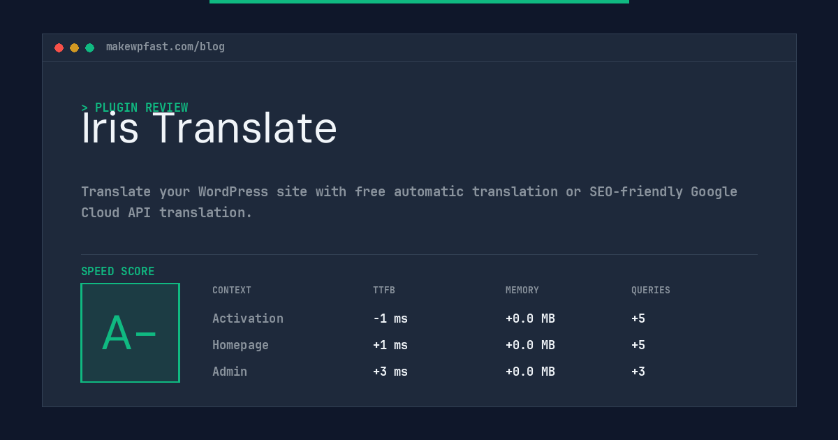 Iris Translate - MakeWPFast