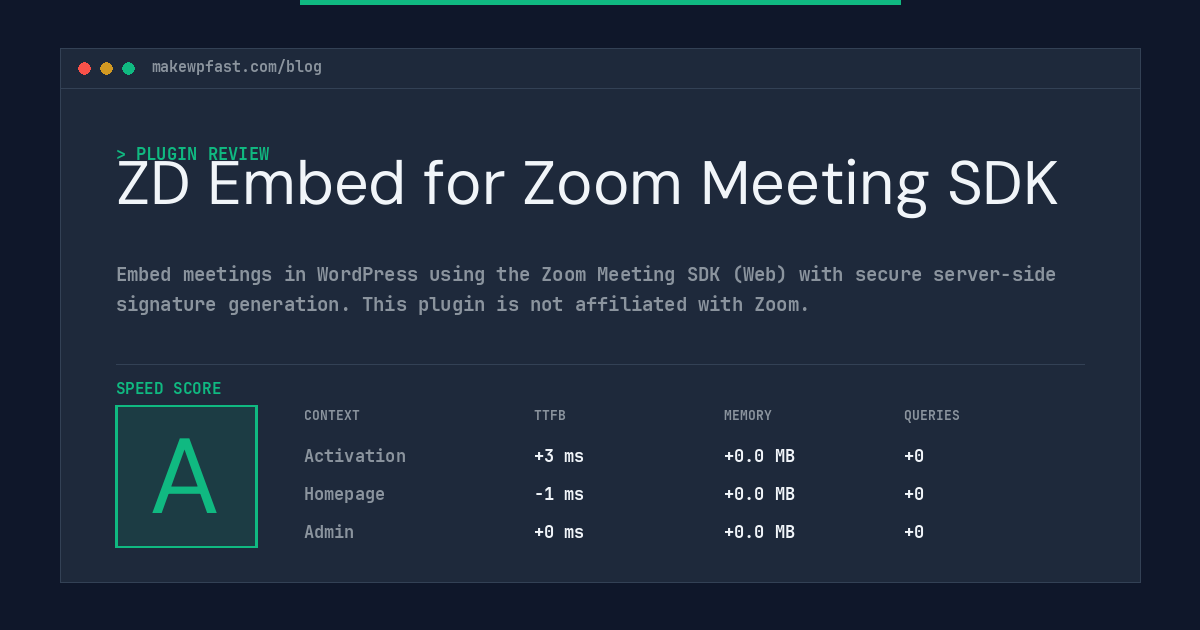 ZD Embed for Zoom Meeting SDK - MakeWPFast