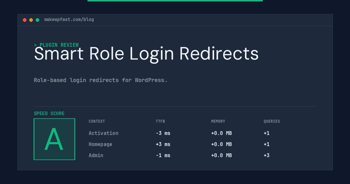 Smart Role Login Redirects - MakeWPFast
