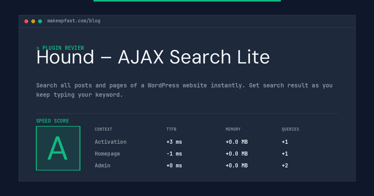 Hound – AJAX Search Lite - MakeWPFast